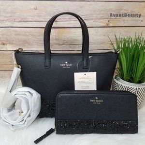 Kate Spade Ina Greta Satchel Neda Wallet Black